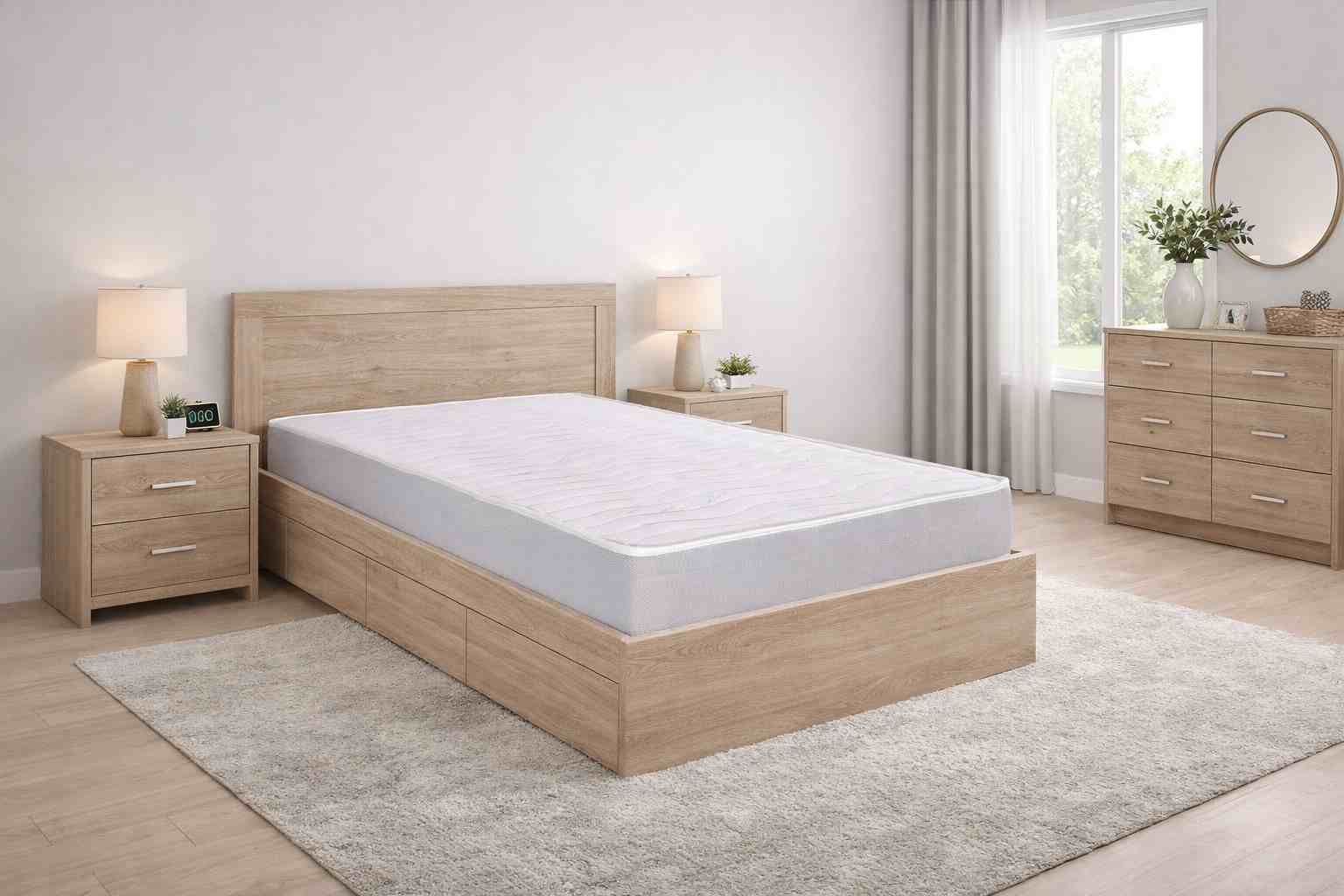 Ambiente dormitorio 1 con colchón Venecia