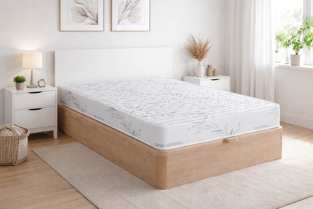 Ambiente dormitorio 1 con oferta de canapé + colchón Ibiza