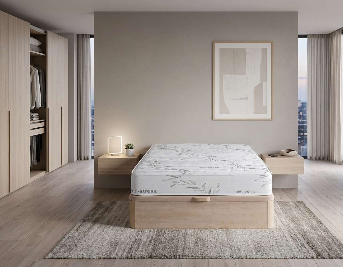 Ambiente dormitorio 2 con oferta de colchón Ibiza + canapé