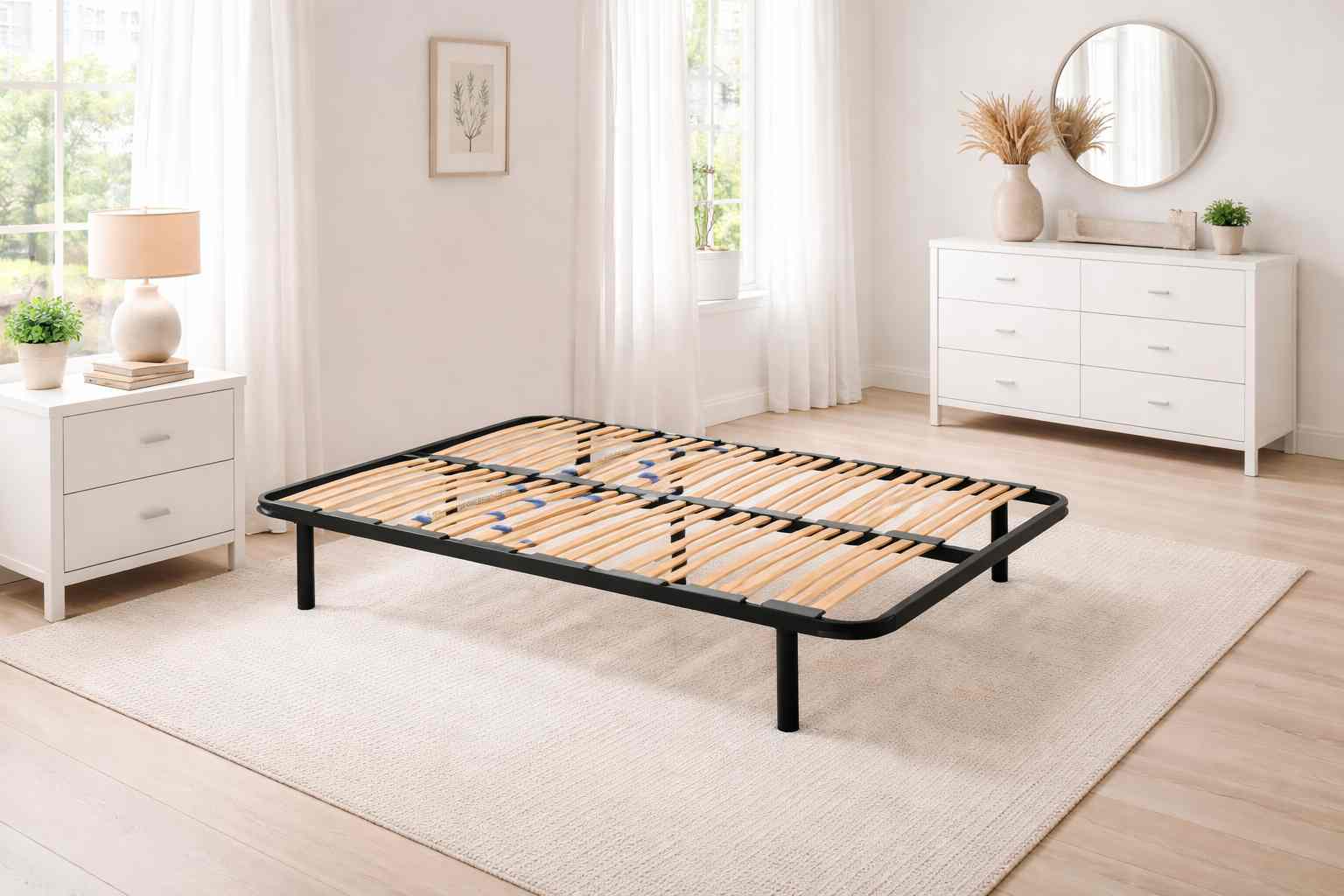 Ambiente dormitorio 1 con somier multilaminas.